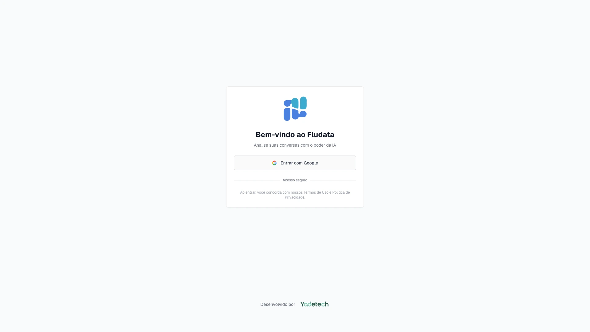 Tela de login da Fludata