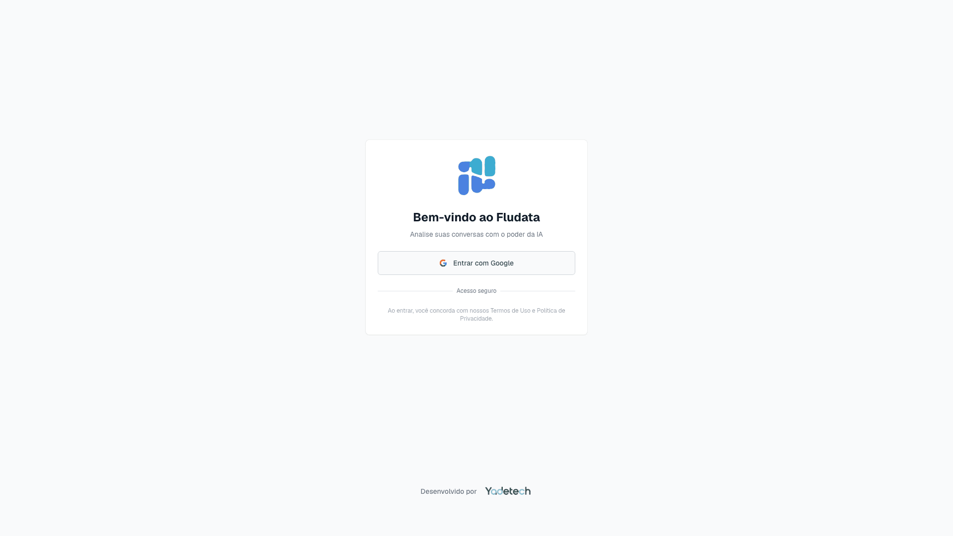 Tela de login da Fludata